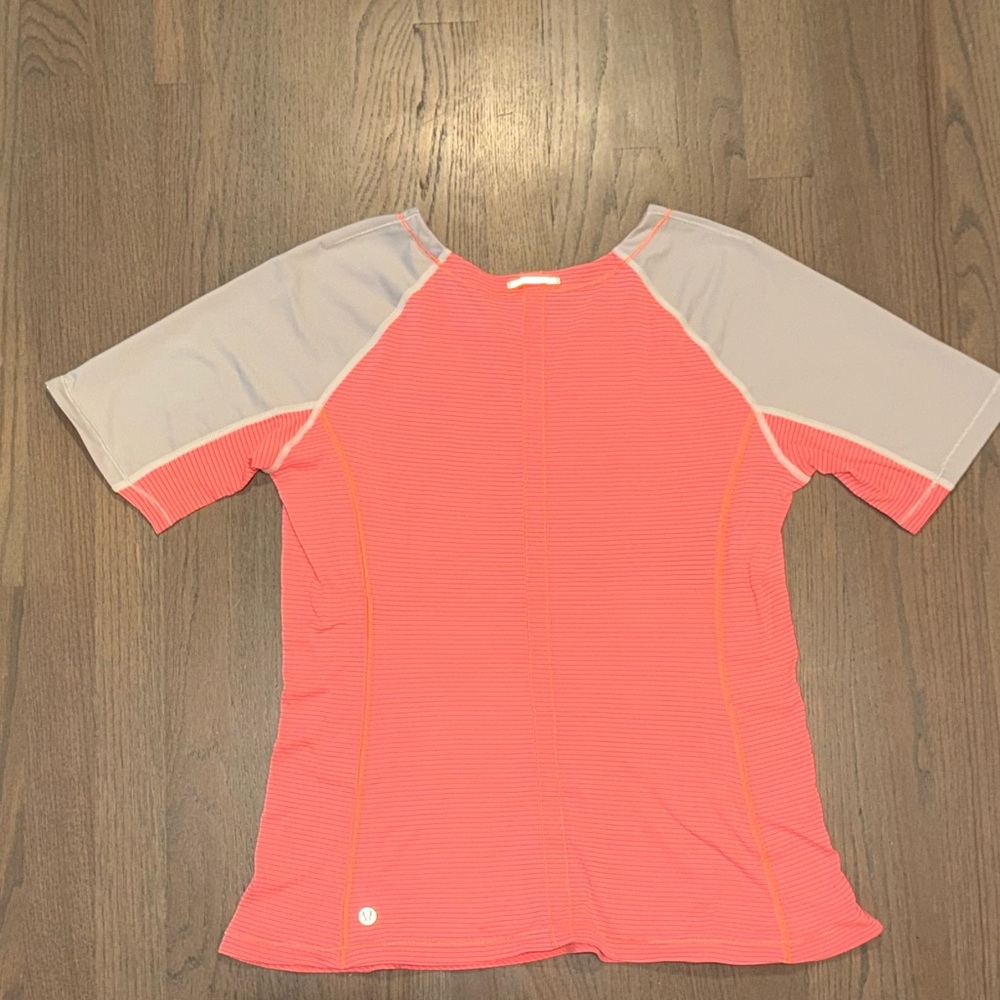 Lululemon Coral Striped Top